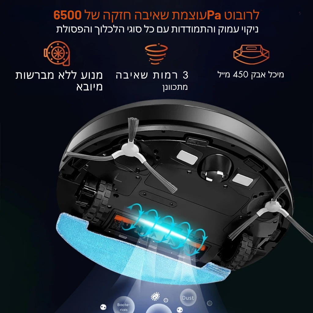 ™Racham | מנקה חכם לבית – מערכת שאיבה חזקה