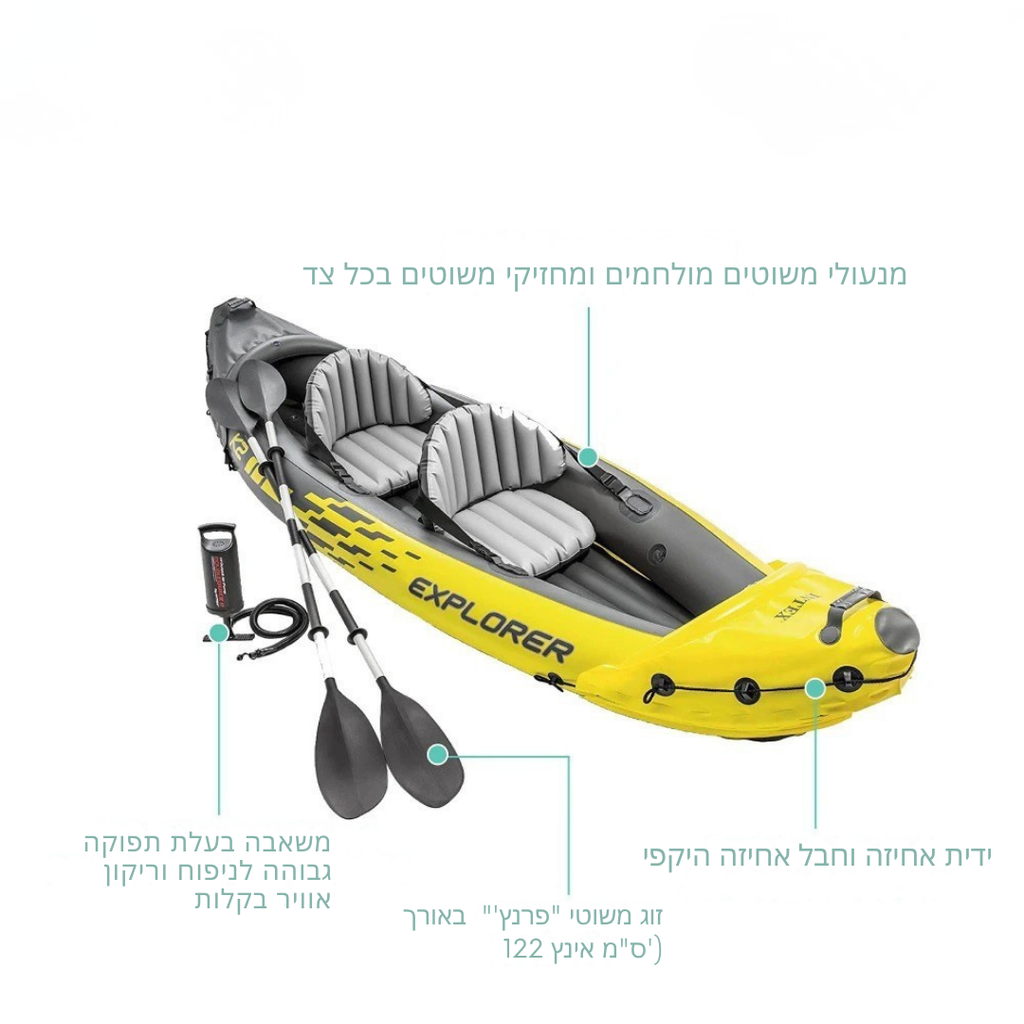 ™Raftira | קיאק כפול מתנפח PVC